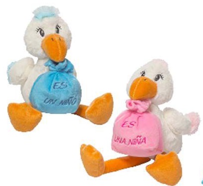 Peluche Cigüeña nacimiento 19 cm.