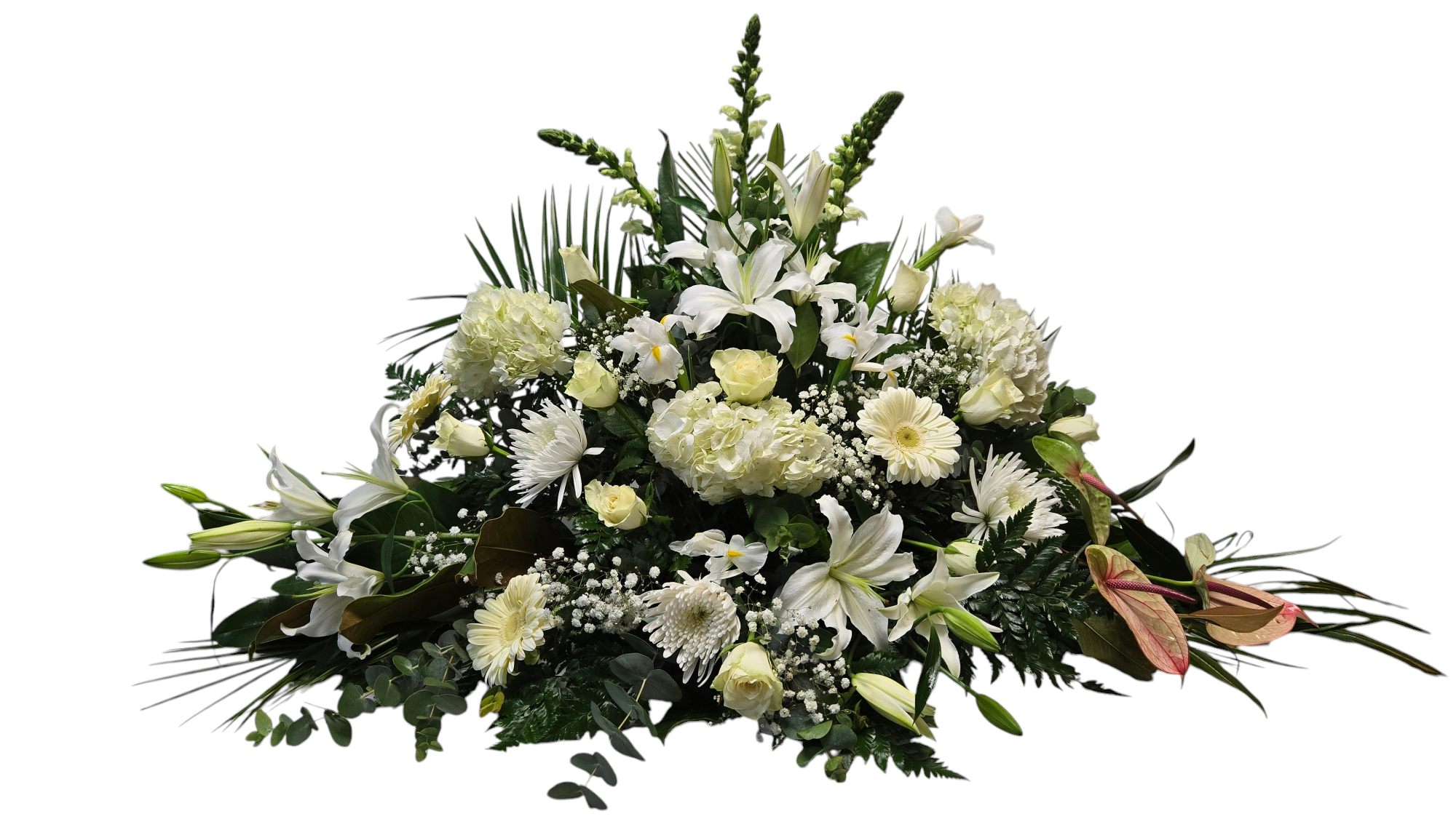 Centro Funerario Flores Variadas en Blanco - Imagen 2